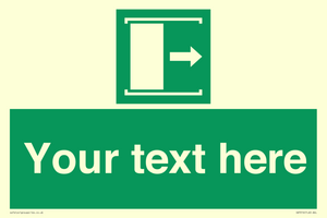 Custom sign safe condition Door slides right to open